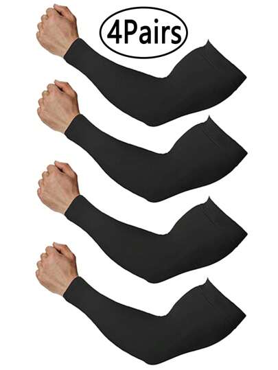 4Pairs/1Pair Arm Sleeves For Men - Tattoo Cover Up - Cooling Sports Sleeve For Basketball Golf Football UV Protection Cooling Arm Sleeves Sleeves Cover Arms Fake Tattoo Arm Warmers Autumn Outfits Halloween Costumes Black Arm Sleeve Gifts For Men