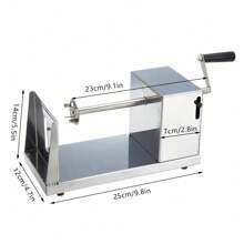 Stainless Steel Manual Twister Tornado Spiral Potato Cutter Spiral Potato Slicer Chipper Potatoes Chips Cutter Machine Kitchen Tool Silver - 銀色 - 查看 2