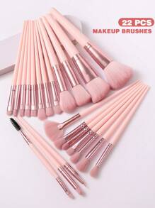 15-18-20-22-25-30-32 Pcs Light Pink Makeup Brush Set, High-Quality Synthetic Hair Eyeshadow Blending Brush Set, Cosmetic Tools,Giveaways,Professional Makeup Brushes,Complete Makeup Set - Baby Pink - View 13