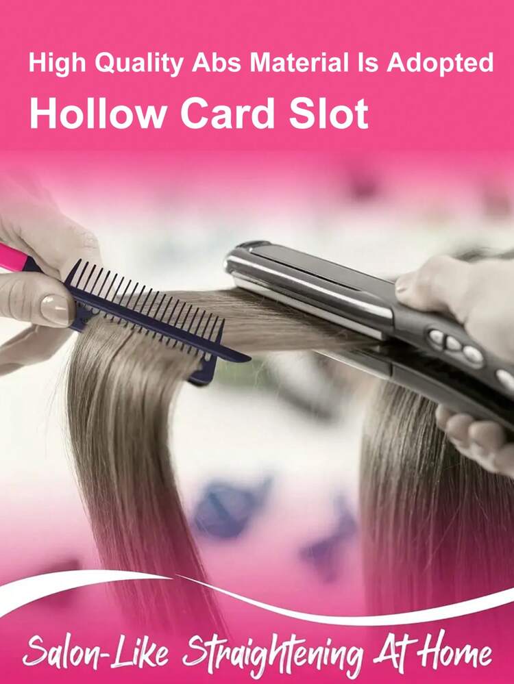 1pc V-Shaped Straightening Hair Brush, Carbon Fiber Hair Straightener Brush, Home Use, Hair Protective, V-Shaped Straightening Brush, Carbon Fiber Brush, Heat-Resistant Carbon Fiber Brush, Double-Sided Clip Straightener, Straightening & Curling Brush, Flat Iron Brush, Straight Comb, Spring Clip Hair Straightening Brush, Comb, Toothed Comb, Styling Brush, Curling Brush, Edge Brush