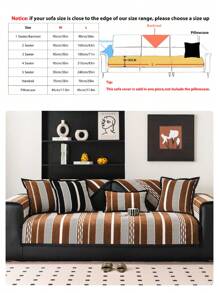 1pc Chenille Sofa Cushion , Pet-Friendly Sofa Slipcover, Pillow Case, Sofa Cushion Protective Cover, Suitable For Bedroom, Office, Living Room, Home Decor - Brown - View 3