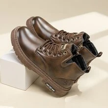 British Style High-Top Side Zip Boots For Men