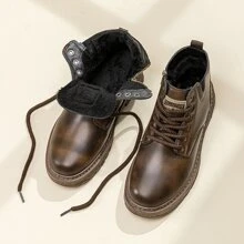 British Style High-Top Side Zip Boots For Men