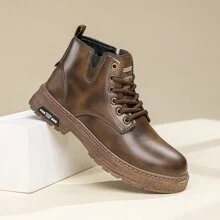 British Style High-Top Side Zip Boots For Men
