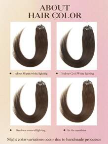 Natural Black Straight Human Hair Extensions, Invisible Micro Bead Thickened Micro Loop Hair Extensions - S2 - View 10