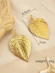 1 Cặp bông tai đinh tán lá phong bằng thép không gỉ mạ vàng 18K, thiết kế đơn giản thời trang, phù hợp với phụ nữ, thanh lịch cho tiệc, vũ hội, trang trí tiệc, phụ kiện trang sức chất lượng cao - Vàng - Xem 7