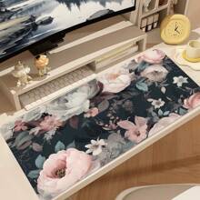 1pc Flowers Gaming Mouse Pad Large Mouse Pad For Keyboard And Mousepad Desk Mat With 2mm Non-Slip Base And Stitched Edge For Gaming And Office Computer Mat Protector Mat