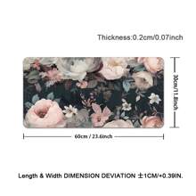 1pc Flowers Gaming Mouse Pad Large Mouse Pad For Keyboard And Mousepad Desk Mat With 2mm Non-Slip Base And Stitched Edge For Gaming And Office Computer Mat Protector Mat