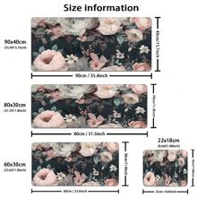 1pc Flowers Gaming Mouse Pad Large Mouse Pad For Keyboard And Mousepad Desk Mat With 2mm Non-Slip Base And Stitched Edge For Gaming And Office Computer Mat Protector Mat