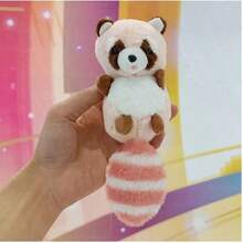 Plush Raccoon Doll Keychain Pendant Doll Couple Backpack Pendant Claw Machine Toy Gift - Pink - View 8