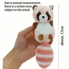 Plush Raccoon Doll Keychain Pendant Doll Couple Backpack Pendant Claw Machine Toy Gift - Pink - View 6