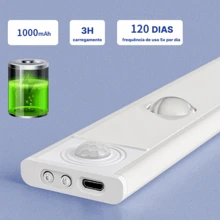 3 Colors LED Motion Sensor Light USB Rechargeable Kitchen Cabinet Wardrobe Lamp - màu đen - Xem 3