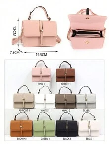 Fashion Women's Crossbody Shoulder Bag - Màu be - Xem 5