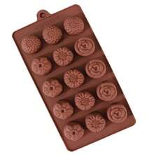 Bộ 12 khuôn sô cô la DIY làm bánh quế, bánh pudding, dụng cụ nướng, trang trí bánh, dụng cụ nhà bếp - Nhiều màu - Xem 12
