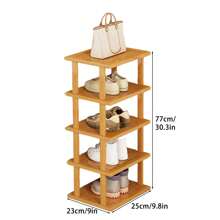 5/7/8 Tiers Vertical Shoe Rack, Wood Narrow Shoe Rack, Small Shoe Organizer, Space Saving Corner Shoe Shelf, Tall Shoe Tower, Free Standing Shoe Rack For Entryway, Closet, No-Tool Need - WOOD - View 13