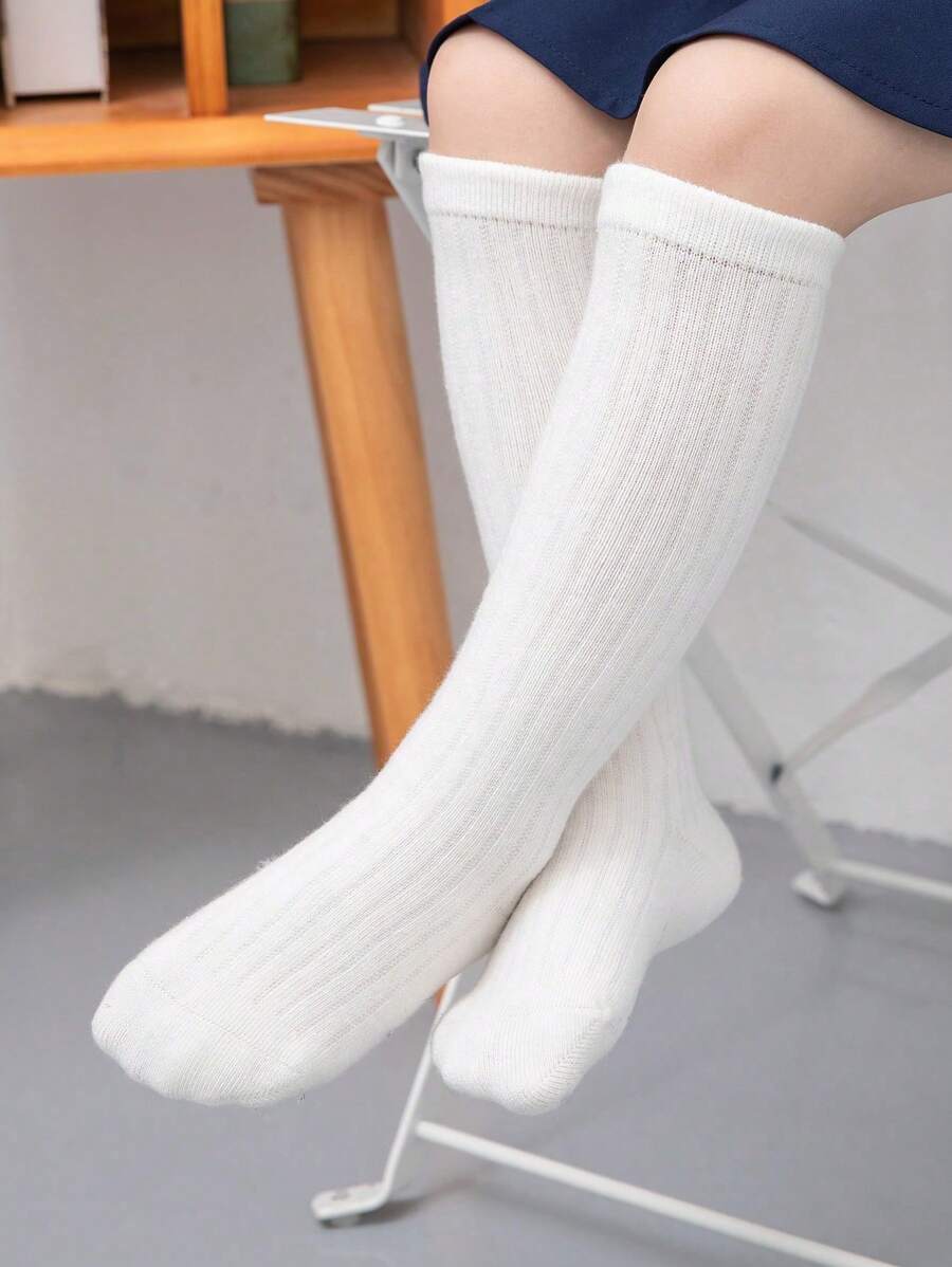 1双儿童抽绳彩色四季舒适透气学生中筒袜