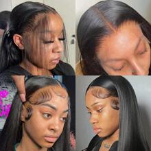 13x4 高清蕾丝前假发，100% 巴西原生发，预先拔毛，无胶蕾丝前假发，带婴儿发，180% 密度，直发