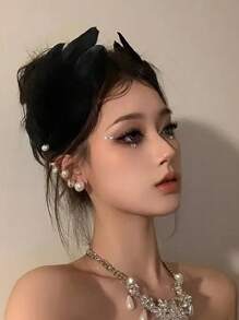 1 件装白天鹅羽毛发夹，新娘婚礼夹发饰发饰，圣诞服装，节日服装 - 彩色 - 查看 27