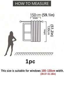1 件遮光薄纱窗帘，实用多用途，适用于阳台、客厅和度假屋