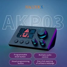 NACODEX NACODEX-Desktop Helper Console Panel Controller Speculation Live Office Tuning Programmable Shortcut Keys Custom Multi-Scene Multifunction-AKP03E Black International Version
