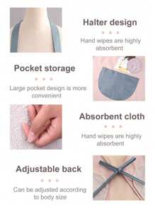 1pc Grid Pattern Apron, Suitable For Home Cleaning, Kitchen Cleaning, Anti-Fouling, Waterproof,Kitchen,Bathroom,Home,Household Supplies - Multicolor - View 11