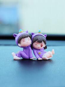 2 piezas Decoraciones de carro lindas para parejas, pequeñas decoraciones para la consola central del interior del carro - Unitalla - Ver 6