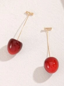 1 对极简主义奢华小众樱桃耳环