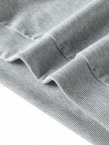 Casual College Sweet Style Round Neck Women Sweatshirt, Autumn/Winter - Grey - View 9