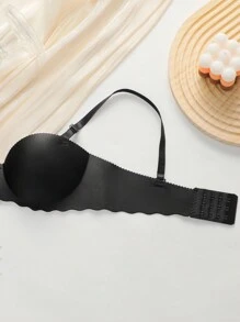 3PCS Women's Small Chest Push UP Bra, Seamless & Wireless Bra, Strapless Bras, Comfortable & Breathable Sexy Lingerie With Soft Thick Cup, Solid Color Simple Daily Wear Bra, Back-Closure Sports Underwear With Adjustable & Detachable Shoulder Straps - Multicolor - View 7