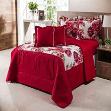 Lais Queen Bed Quilt Duvet Kit 5 Pieces - Đỏ - Xem 2