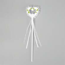 Kids Girls Butterfly Wings, Shiny Fairy Wings Flower Heart Magic Wand Halloween Birthday Party Favor - 白色 - 查看 5