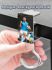 1 Piece Customized Acrylic Photo Hook, Adjustable Length, Iron Style Rotating Screw Hook, Customized Desktop Backpack Hook, Non Stick, Non Perforated And Seamless Hook, Reducing Desktop Clutter, Customized Photo Student Desk Hook, Customized Office Desk Hook, Fashionable Style Personalized, Uniquely Customized For Couples, Friends, Family, And Pets' Photos