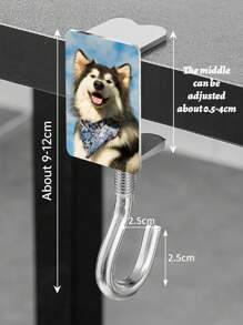 1 Piece Customized Acrylic Photo Hook, Adjustable Length, Iron Style Rotating Screw Hook, Customized Desktop Backpack Hook, Non Stick, Non Perforated And Seamless Hook, Reducing Desktop Clutter, Customized Photo Student Desk Hook, Customized Office Desk Hook, Fashionable Style Personalized, Uniquely Customized For Couples, Friends, Family, And Pets' Photos
