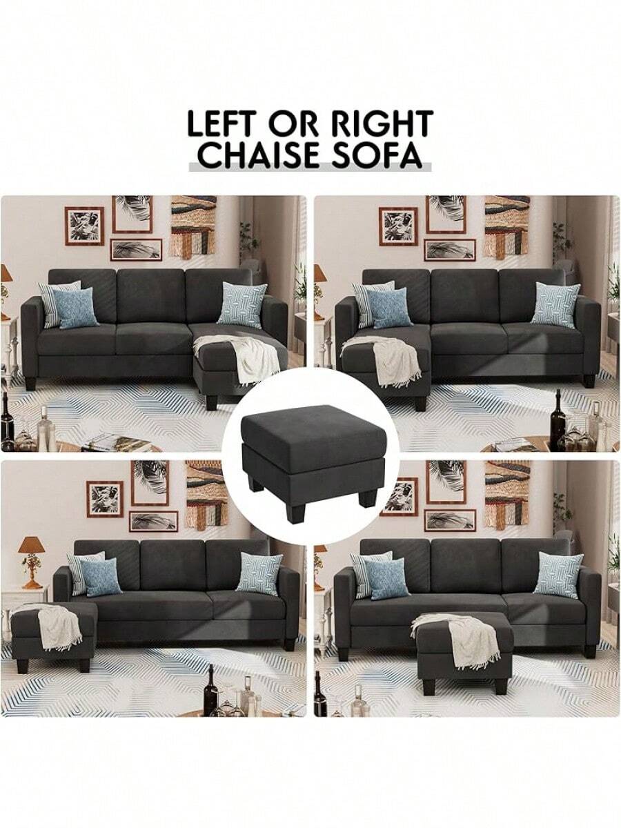 YESHOMY Convertible Sectional 3 LShaped Couch Soft Seat With Modern