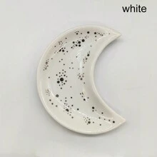 陶瓷新月珠宝托盘，半圆形装饰盘，适用于家居装饰、节日、生日、派对 - 独特的个性化星夜设计 - 彩色 - 查看 16