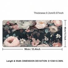 1pc Flowers Gaming Mouse Pad Large Mouse Pad For Keyboard And Mousepad Desk Mat With 2mm Non-Slip Base And Stitched Edge For Gaming And Office Computer Mat Protector Mat