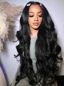 200% Density 13X4 HD Lace Front Wig Body Wave Lace Front Wigs Human Hair Brazilian Human Hair Wig Natural 13X4 Full Edges Lace Pre-Plucked Lace Wig With Baby Hair For Women Ear To Ear Swiss HD Lace For Natural Looking 8-40Inch - Natural Black - 查看 2