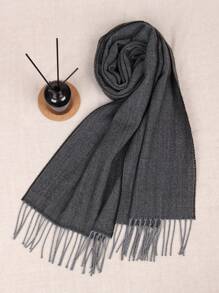 男士围巾 经典款 冬季格子围巾 流苏边 柔软保暖围巾