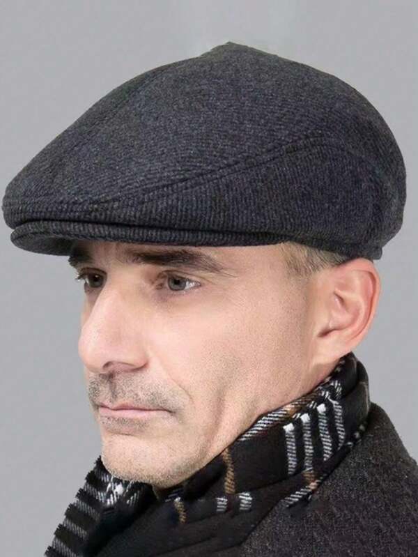 1 Piece Of Autumn And Winter Woolen Baseball Cap For Warmth, Men's Cap For Winter