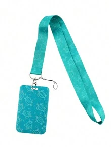 1pc Bohemian Style Summer Green Sea Turtle All-Over Print Lanyard, Suitable For Doctor/Nurse/Student/Teacher ID Badge Holder, Can Be Used As Gift Or Daily Accessory Car Accessories Bag Charm School