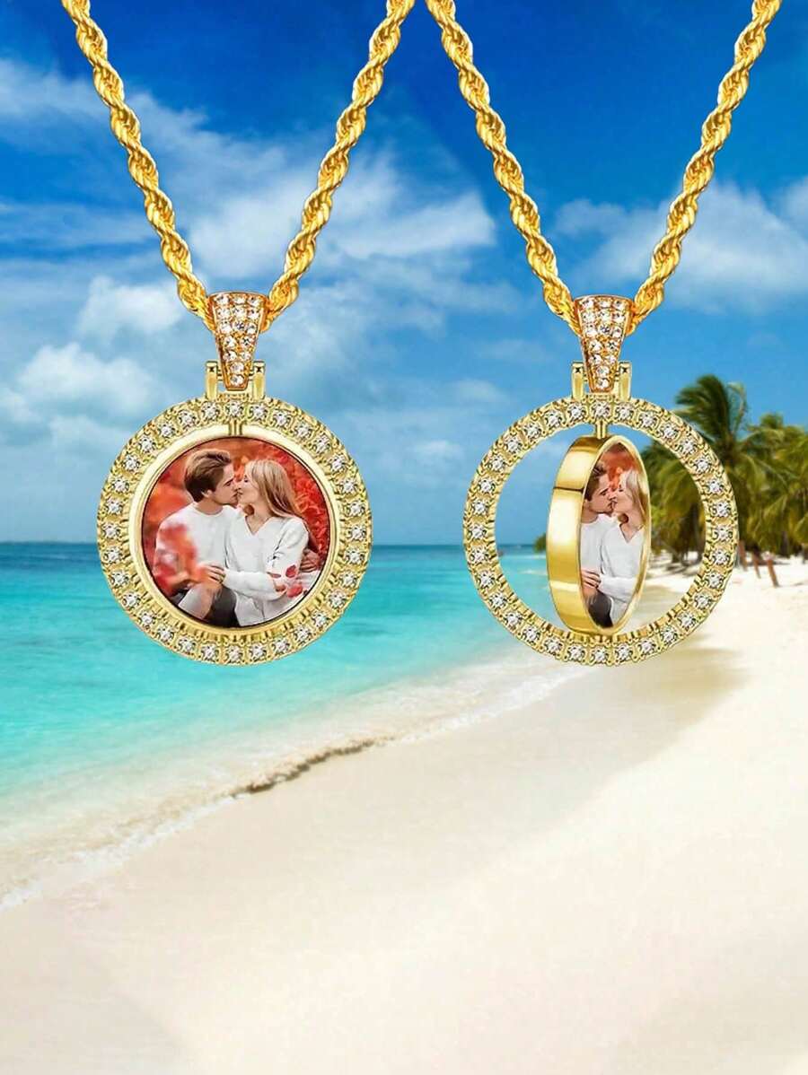 1 chiếc vòng cổ ảnh cá nhân, vòng cổ ảnh hai mặt tùy chỉnh, dây chuyền phong cách hip-hop có mặt dây chuyền hình ảnh, quà tặng lưu niệm cá nhân, quà tặng giáng sinh, vàng, phong cách, đầy màu sắc, cổ điển, đơn giản, unisex, giản dị, dễ thương, tùy chỉnh, cá nhân hóa, độc đáo, quà tặng lý tưởng cho anh ấy, quà tặng lý tưởng cho cô ấy, cô ấy, bạn trai, bạn gái, bố, mẹ, gia đình, bạn bè, kỷ niệm, sinh nhật, tốt nghiệp, vũ hội, tiệc tùng, mùa vũ hội - nhiều màu - Xem 1