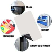 Pizarron Blanco para Refrigerador (42x30cm), Pizarra Blanca Magnetica Borrable con 4 para Marcadores,1 Borrador y 6 Redondo Imanes para Hogar, Oficina, Escuela, Calendario y Tabla de Tareas - Blanco - Ver 6