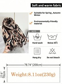 1 件女士豹纹围巾防风超柔软羊绒披肩和围巾冬季秋季保暖日常使用晚礼服旅行办公室婚礼和礼品配饰女士 - 圍巾 - 查看 2