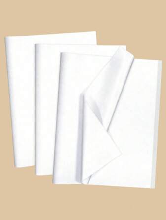 100 张/套白色礼品包装纸，尺寸约 20 英寸 X 14 英寸（50x35 厘米），适用于礼品袋、花束包装、生日、婚礼、母亲节、圣诞节、感恩节、各种节日派对装饰情人节