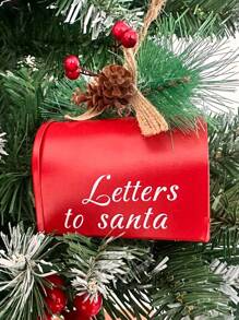 1 件圣诞铁质邮箱装饰，节日金属字母圣诞老人挂饰圣诞树，创意节日礼物装饰，圣诞节 - 紅色 - 查看 5