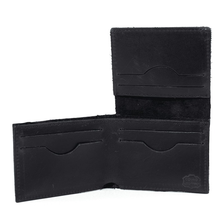 Men's Leather Wallet, L-Shaped, For Driver's License Documents, CARDS, NOTES Immediate Shipping - Black - View 5