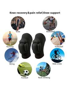 2PCS Summer Women Men S/M/L/XL Black Knee Pads, Thick Soft Breathable Knee Pads , For Dance Volleyball Basketball Football Tennis Running Outdoor Sport Workout Cycling Protector Knee Brace Gym Accessories Knee Support Sports Knee Pads Gym Knee Pads