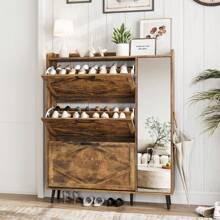 Vabches 3-Drawer Freestanding Shoe Storage Cabinet, Hidden Shoe Rack Cabinet, 3-Tier Wood Shoe Rack Storage Organizer For Entryway,Hallway, Bedroom - 查看 9