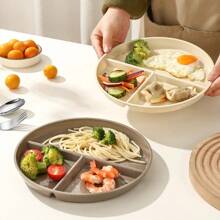 5件套圆形分餐盘微波炉适用食物盘水果沙拉托盘厨房餐具塑料餐盘 - 彩色 - 查看 1