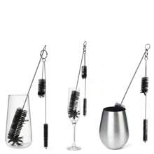 3 件装厨房清洁瓶刷，带灵活手柄的多功能牛奶瓶清洁器，用于清洁管道、吸管、滗水器、喷嘴、管子等，厨房、浴室、家居、家居用品 - 白色 - 查看 7